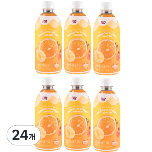 배스킨라빈스 과즙워터 레인보우 샤베트, 500ml, 24개